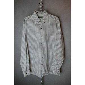 Mens Ermenegildo Zegna XL Plaid Button Up Shirt Long Sleeve 100% Cotton XL